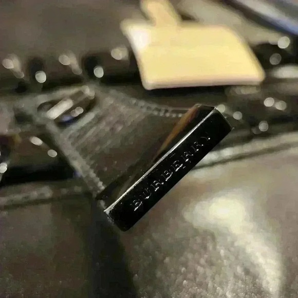 SOLD!! Burberry Men's Black Glazed Leather Studded Tote $1330 - Picture 14 of 16